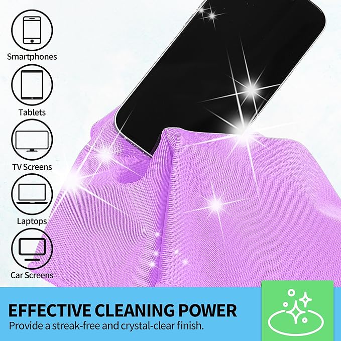 HOMERHYME Microfiber Cleaning Cloth, 12 Pack Window Glasses Cleaning Cloth - Image 4