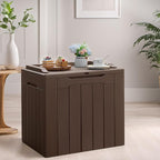Devoko 31 Gallon Waterproof Outdoor Storage Box Resin Deck Box Lockable and UV Resistant for Patio Furniture,Garden Tools (Brown) - Image 2