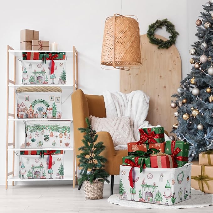 4 Pack Christmas Storage Bin Collapsible Large Christmas Storage Baskets - Image 6
