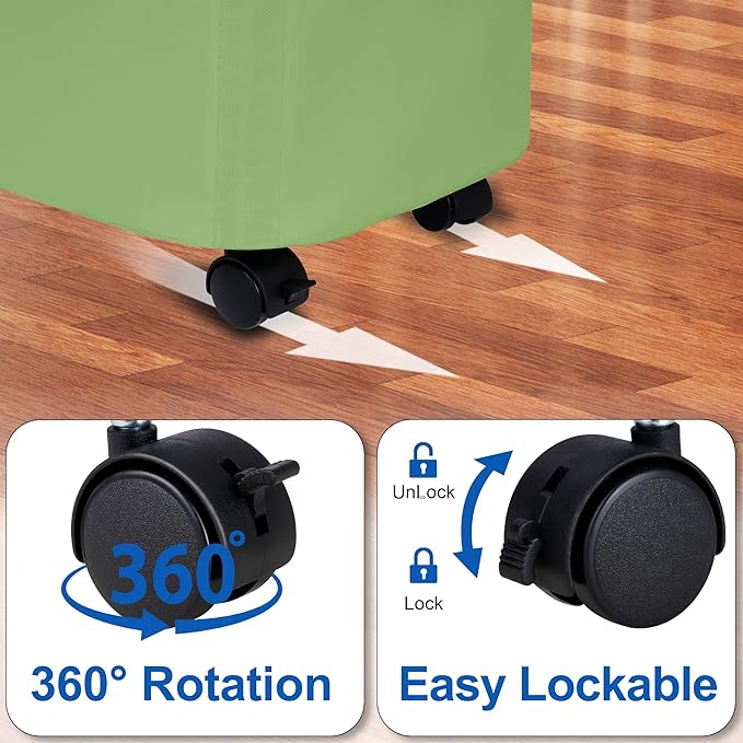 Slim Laundry Hamper with Lid and Wheels, Small Rolling Laundry Basket with - Image 4