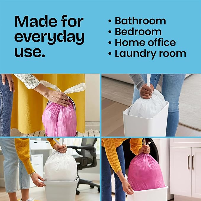 Glad Small Trash Bags 4 Gallon, Febreze Beachside Breeze Garbage Bags, Odor - Image 5