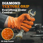 TitanFlex Heavy Duty Orange Industrial Nitrile Gloves - Image 4