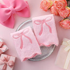 2 Pcs Pink Scalloped Hand Towels - Image 6