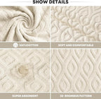 Artoid Mode 2 Pcs Beige 3D Diamond Grid Jacquard Hand Towels - Image 7