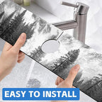 Winter Forest Mountain Sink Faucet Absorbing Mat Sink Splash Guard Faucet Mat - Image 6