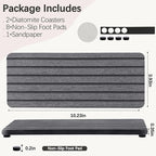 2 PCS Water Absorbent diatomite Coasters, 10.2" x 4" Water Absorbing Stone Tray - Image 5