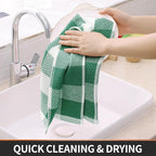 Homaxy 100% Cotton Waffle Weave Check Plaid Kitchen Towels, 13 x 28 Inches - Image 4