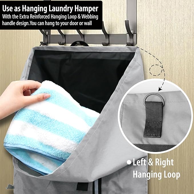 BeeGreen Grey-Laundry-Bag-Backpack-Extra-Large-Heavy-Duty, 125L Portable Travel - Image 4
