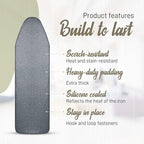 Full Size Ironing Board Cover and Pad 15x54 w/ Silicone Mat | Polyester Cotton - Image 3