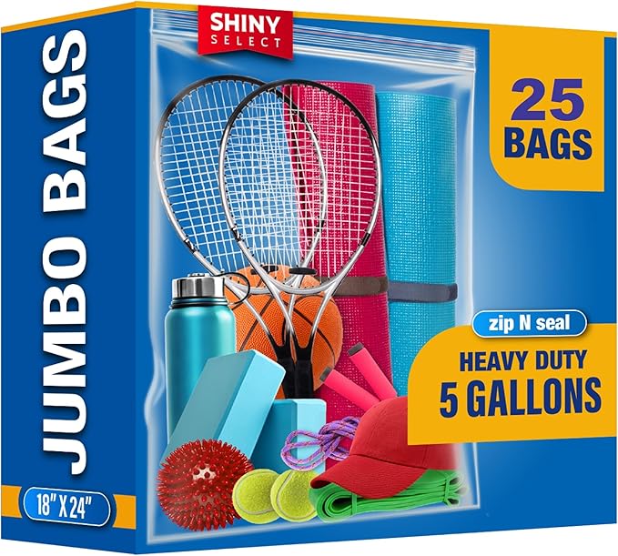 Extra X-Large Big 5 Gallon Storage Bags by SHINY+SELECT