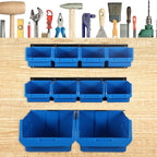 Wallmaster Wall Mounted Storage Bins, Wall Storage Bins Parts Rack 10 Bins&3 - Image 4