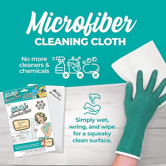 Molly's Marvelous Cloth, Streak-Free, Lint-Free Microfiber Cleaning Cloth - Image 7
