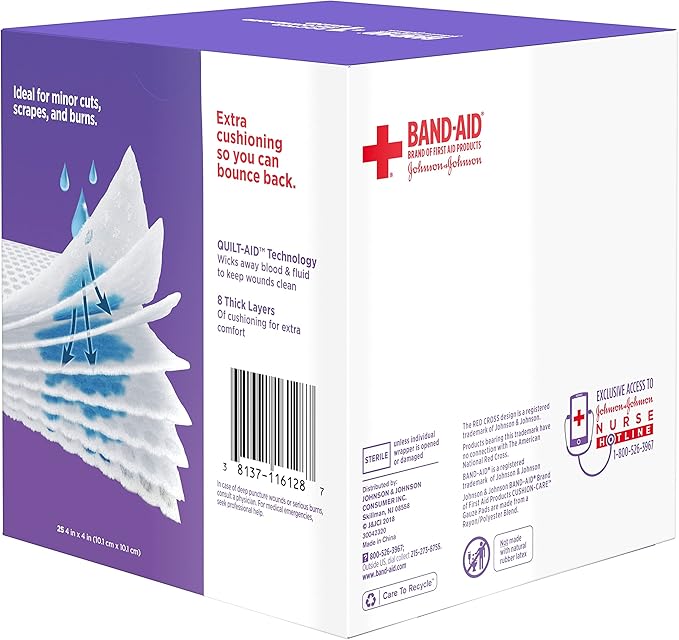 BAND-AID Brand Absorbent Cushion Care Sterile Square Gauze Pads - Image 11