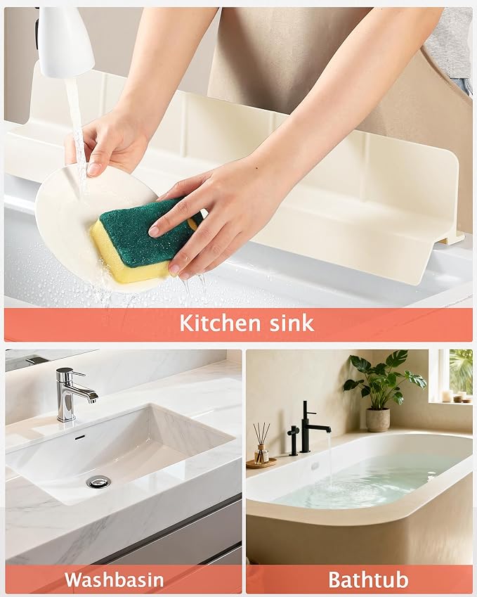 Kitchen Sink Splash Guard 23" Self-Draining Silicone Water Guard - Image 7