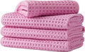 Microfiber Waffle Face Towels, 4 Pieces, Fast Drying, Lint Free 430 GSM by Unknown