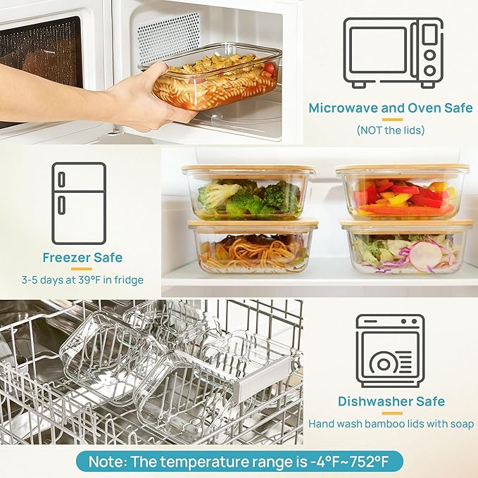 Vtopmart 5 Pack 35oz Glass Containers - Image 7