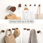 Natural Wooden Wall Mounted Hooks - Image 4