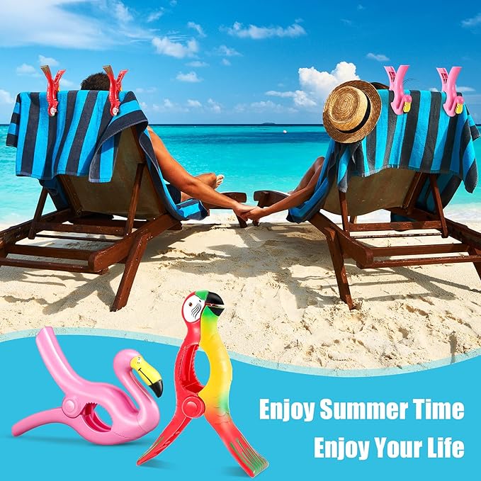 4 Pieces Beach Towel Clip Jumbo Size Chair Clips Towel Holder Clothes Pegs - Image 4