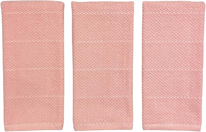 Serafina Home Light Pink Kitchen Hand Dish Towels: Oversized 28" x 18" - Image 6