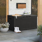 Greesum 100 Gallon Resin Patio Storage Box for Garden Tools, Outdoor Furniture Cushions, Pool Supplies, Black - Image 3