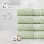NY Loft 100% Cotton 4 Pack Bath Towel Set| Super Soft & Absorbent Quick-Dry - Image 2