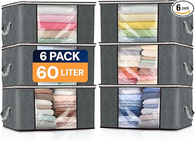 Reli. 60L Clothes Storage Bags Foldable Closet Organizers & Closet Storage by Reli