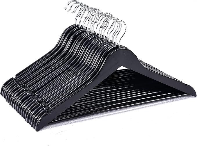 JS Hanger Wooden Coat Hangers, 20 Pack High Grade Wood Suit Hangers by Unknown