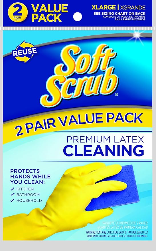 Soft Scrub Yellow Reusable Latex Household Glove by SoftScrub