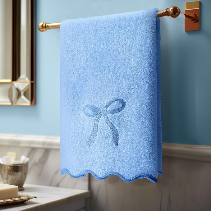 2 Pcs Blue Scalloped Hand Towels - Image 3