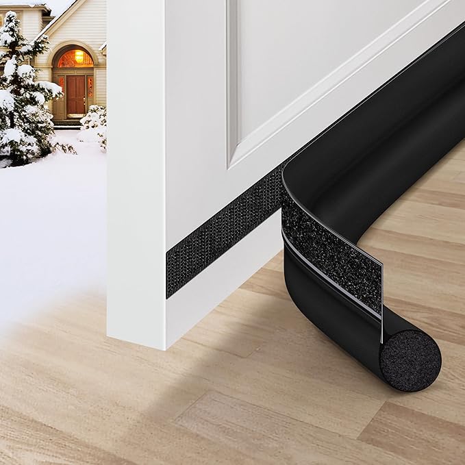 MAXTID Door Draft Stopper 36 Inch Black Adjustable Door Draft Blocker Front by MAXTID