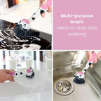 Vigar Moo Cow-Shaped Soap Dispensing Dish Brush, Dish Brush - Image 6