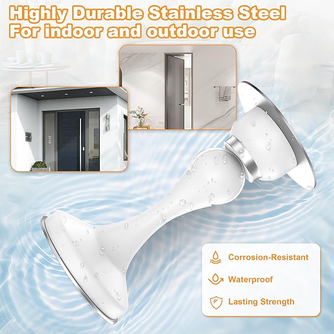Crosize Magnetic Door Stoppers 4 Pack, Stainless Steel Door Stops - Image 6