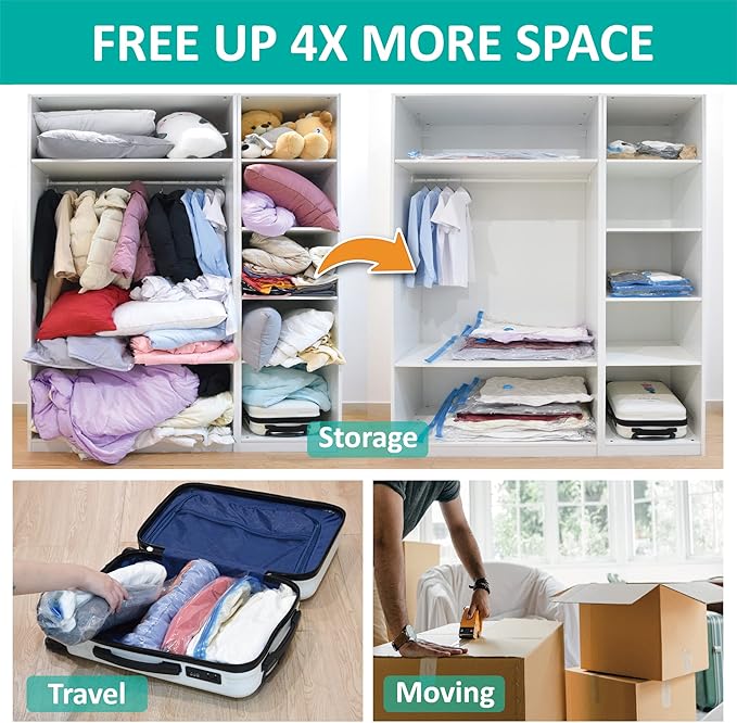 Space Saver Storage Bags, Compression Vacuum Sealer Bags - Image 3