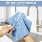 Microfiber Cleaning Cloth, 12 Pack Blue Cleaning Rags - Image 4