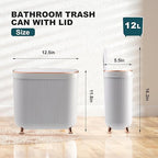 Bathroom Trash Can with Lid 3.2 Gallon Narrow Trash Can Small Plastic Trash Bin - Image 2
