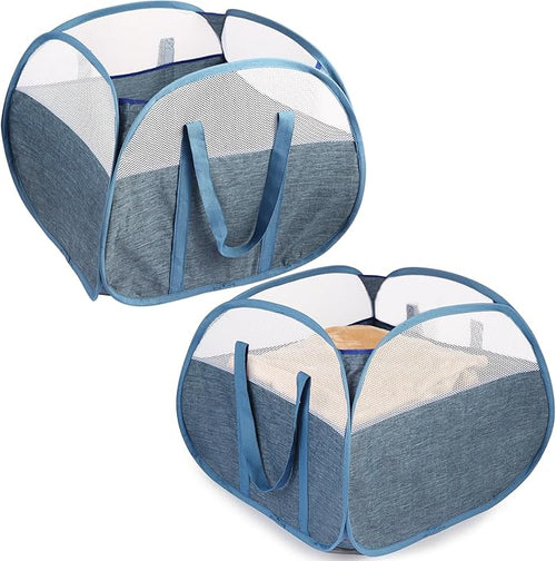 2 Pack Collapsible Laundry Baskets, 90L Large Foldable Laundry Basket, Pop Up by Bemkoo