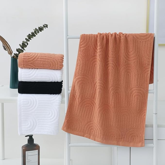 Pidada Hand Towels Set of 4 Striped Pattern 100% Cotton Absorbent Soft - Image 4