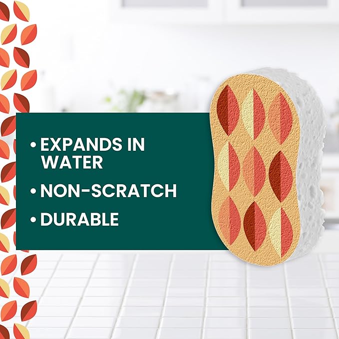 Scotch-Brite Harvest Pop Up Kitchen Sponges, Unique Compressed Kitchen Sponge - Image 2