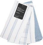 MosJos Kitchen Towels Set of 4 Dish Towels Blue n White Waffle Weave Cotton - Image 9