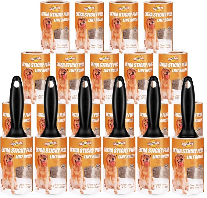 Extra Sticky Lint Roller, Mega Value Set 21 Pack by WulaWindy