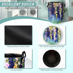 Beautiful Blue Green Floral Laundry Basket Foldable - Image 4