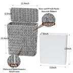 3 Gallon Wicker Trash Can, Waterproof Slim Waste Basket - Image 4