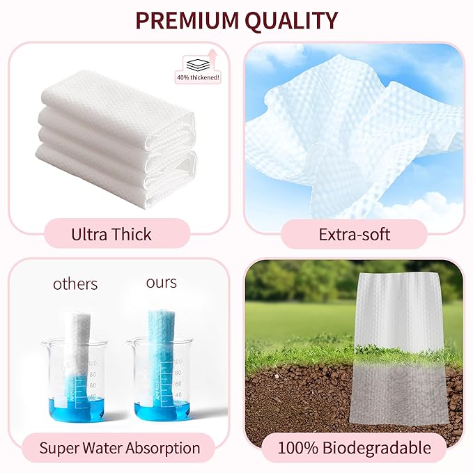Soft Dry Wipe 10 Pack, Face Tissues, Lint Free Facial Cleansing Towels - Image 5