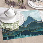 Mountain Peaks Nature Landscape Kitchen Drying Mat Modern Decorative Microfiber - Image 3