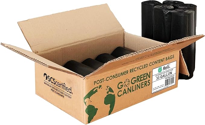 Reli. EcoStrong 33 Gallon Trash Bags | 150 Count Bulk | Black | Eco-Friendly | - Image 2