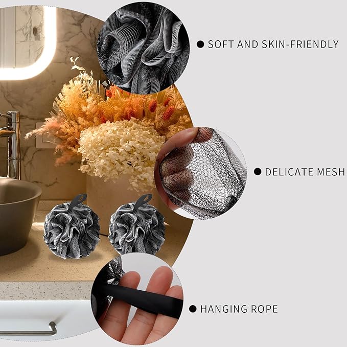 Bath Loofah Shower Sponge Body Back Scrubber Soft Mesh Shower Puffs Exfoliating - Image 8