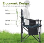 ALPHA CAMP Heavy Duty Camping Chair 500LBS Capacity, Oversized Folding Chair for Heavy People, Padded Portable Outdoor Chair with Cooler Bag & Cup Holder for Camping, Fishing, Beach - Image 10