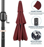 Yaheetech 3 Tier Patio Umbrella 10ft Vented Outdoor Large Market Table Umbrella with 8 Sturdy Ribs & 1.5" Umbrellla Pole, Double-layer Cloth & Push-button Tilting & Crank for Pool/Garden/Lawn Burgundy - Image 5