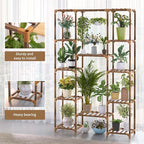 Uneedem Tall Indoor Outdoor Plant Stand - Large 12 Tier Plant Rack with Wooden Shelves for Room, Balcony, Garden, Patio - Image 2