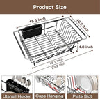 Over the Sink Expandable Dish Drainer Drying Rack In Stainless Steel - Image 2
